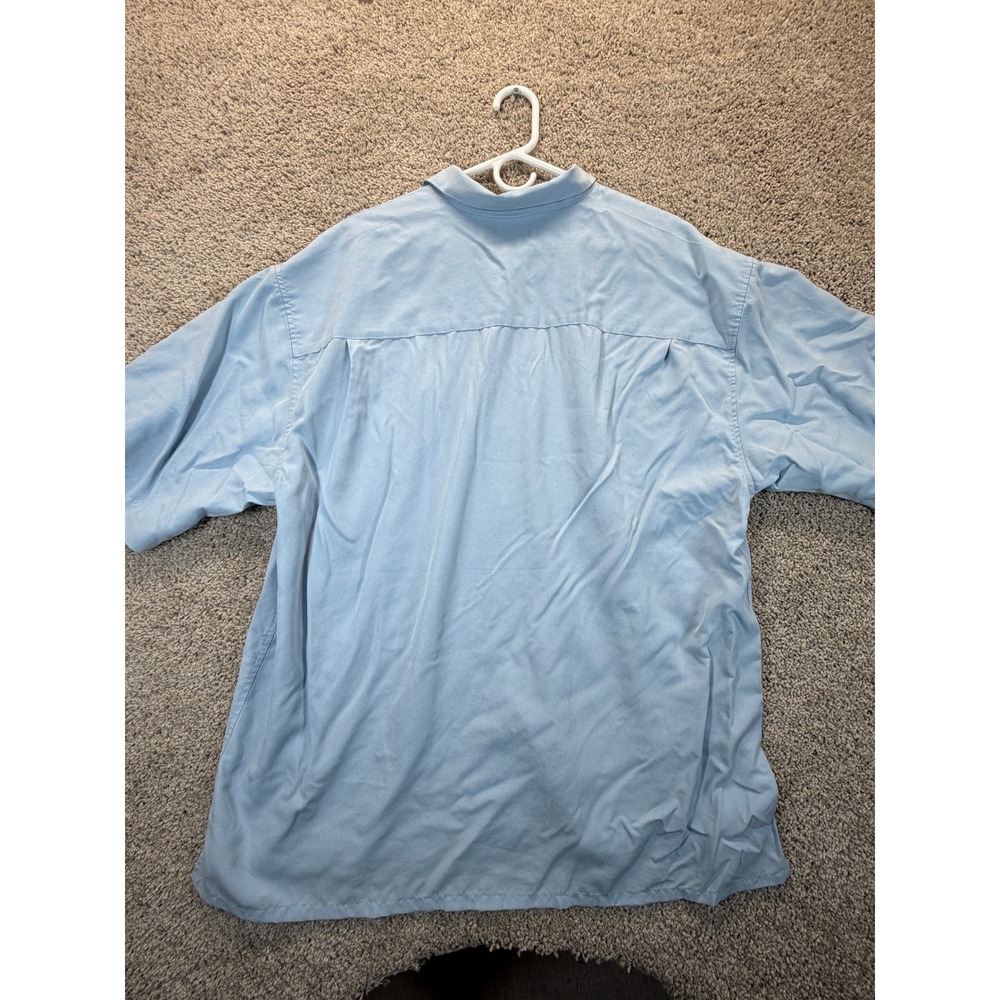 Bamboo Cay Mens XL Blue Marlin Embroidered Short Sleeve Button Down Shirt Modal - Picture 5 of 9
